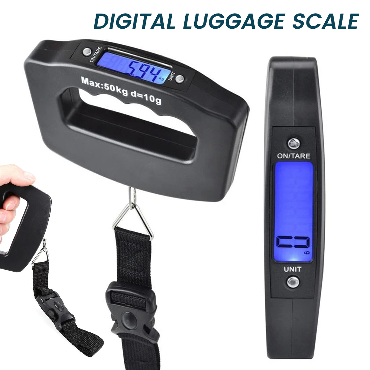 Luggage Scale Hanging - Báscula Digital para equipaje de 50kg,