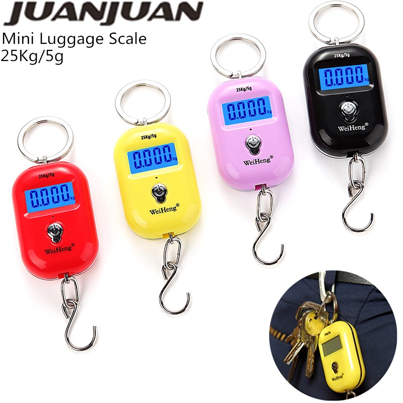 Luggage Scale Hanging - Mini báscula Digital con gancho, 25kg/5g,