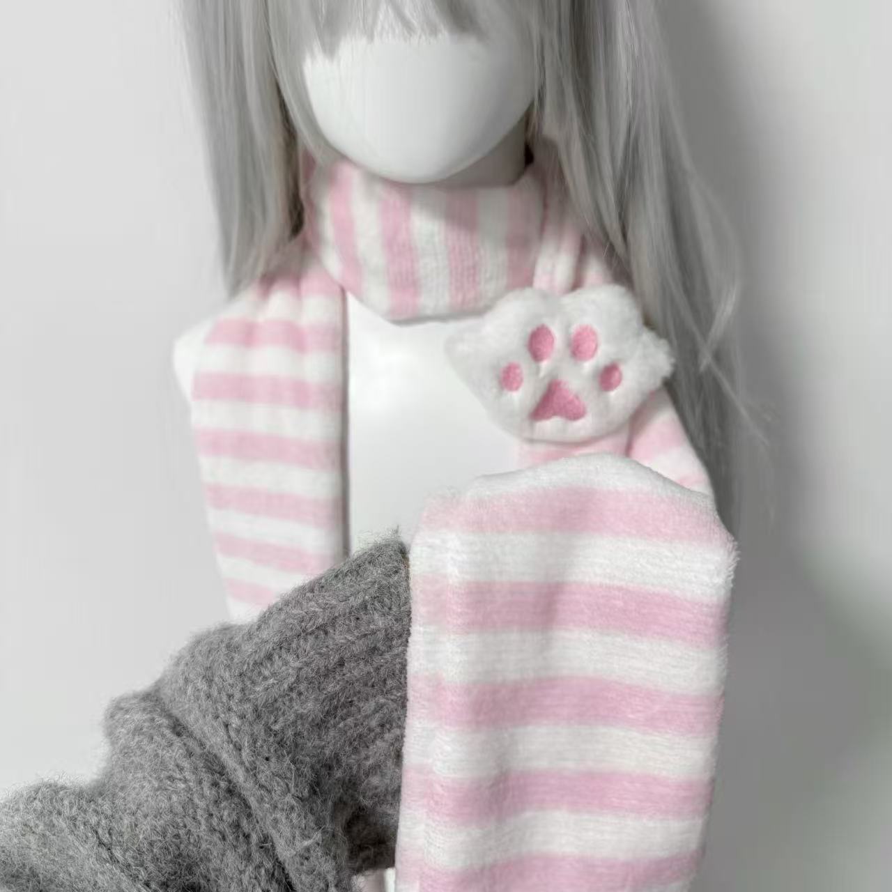 Travel Accessories For Elderly - Bufanda Kawaii con Decoración de Pata