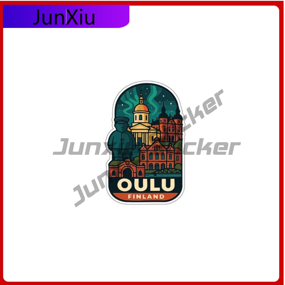 Sticker Luggage Decorative - Oulu Finlandia ciudad vinilo calcomanía vacaciones