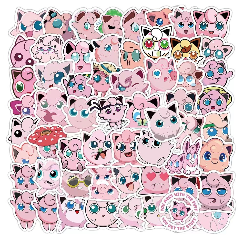 Sticker Luggage Decorative - 50 Lindas Pegatinas de Jigglypuff de