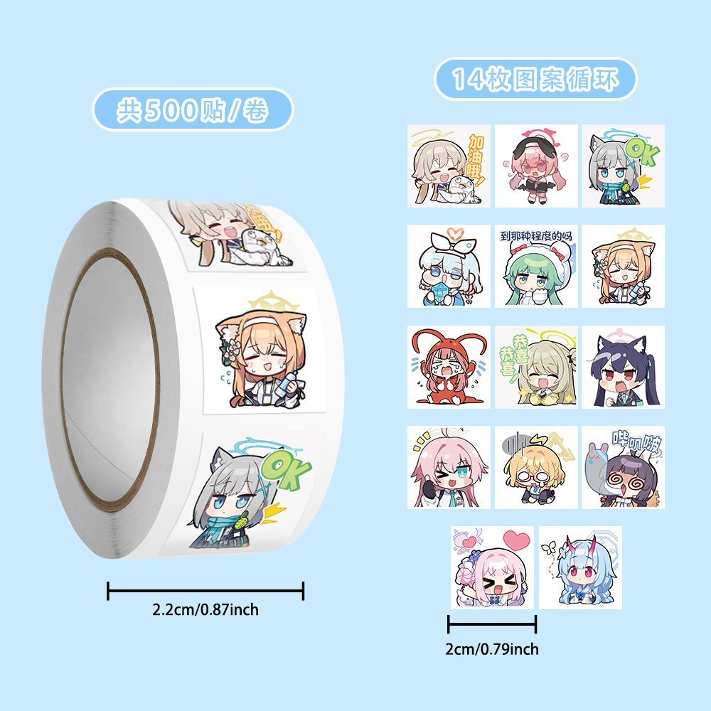 500 pegatinas/rollo de Blue Ar - Sticker Luggage Decorative reseña y precio